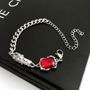 Fashion simple ruby titanium steel women hiphop punk hand jewelrypicture10