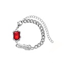 Fashion simple ruby titanium steel women hiphop punk hand jewelrypicture11