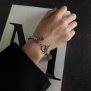 round brand fashion female OT heart shaped metal texture bracelet titanium steelpicture7