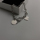 round brand fashion female OT heart shaped metal texture bracelet titanium steelpicture8