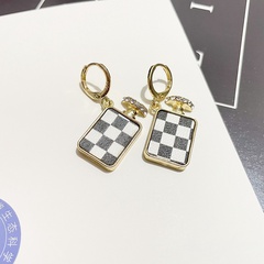 fashion perfume bottle checkerboard drop earrings wholesale