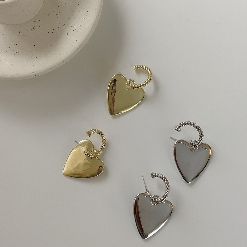 fashion twist drop earrings simple heartshaped alloy earrings