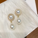 retro water drop pearl earrings simple flash diamond alloy earringspicture8
