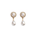 retro water drop pearl earrings simple flash diamond alloy earringspicture9