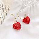 fashion red heart shaped new simple crystal Cshaped drop earrings wholesalepicture7