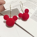 fashion red heart shaped new simple crystal Cshaped drop earrings wholesalepicture10