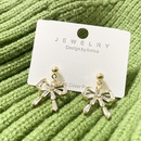 fashion bows rhinestone earring simple pearl alloy drop earringspicture10