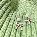 fashion bows rhinestone earring simple pearl alloy drop earringspicture11