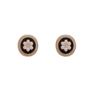 New retro geometric oval pearl flower simple versatile alloy earringspicture10