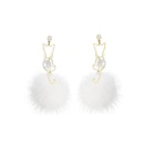fashion cat pearl hair ball earrings long alloy earringspicture11
