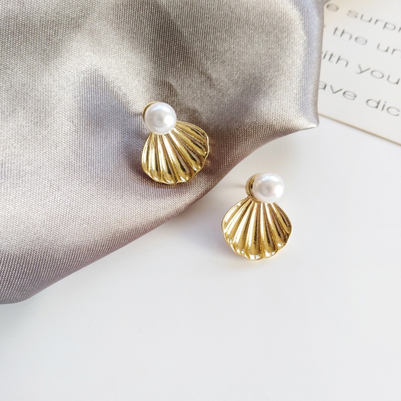 Fashion female matte pearl female irregular geometric alloy earrings
