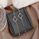 fashion diamondshaped tassel earrings simple diamond alloy earringspicture8