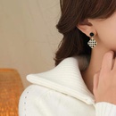 fashion black and white checkerboard square pearl alloy earringspicture10
