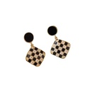 fashion black and white checkerboard square pearl alloy earringspicture11