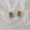 New Square Pearl Diamond Stud Earrings Female Simple Alloy Fashionpicture9