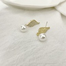fashion pearl diamond earrings simple wingshaped alloy earringspicture8