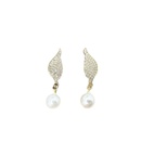 fashion pearl diamond earrings simple wingshaped alloy earringspicture9