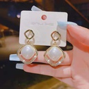 fashion threedimensional doublelayer heartshaped pearl alloy earringspicture11