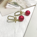 fashion flower cluster earrings red pearl geometric alloy earringspicture9