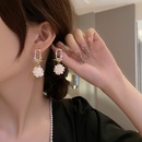 fashion flower cluster earrings red pearl geometric alloy earringspicture11