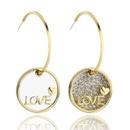 fashion threedimensional letter LOVE inlaid shell alloy earringspicture10