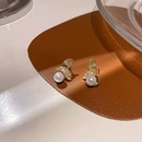 pendientes de aleacin de cola de pez de diamantes con incrustaciones de perlas de modapicture11