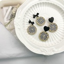 fashion simple black and white fourleaf flower alloy earringspicture8