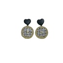 fashion simple black and white fourleaf flower alloy earringspicture9
