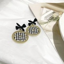 fashion simple black and white fourleaf flower alloy earringspicture11