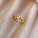Real Gold Electroplating Open Ring Womens Geometric Hollow Copper Ringpicture9