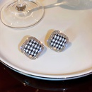 fashion houndstooth square earrings geometric contrast color alloy earringspicture8