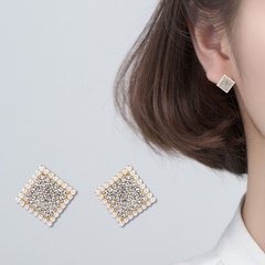 Fashion new square cute pearl simple style alloy earrings