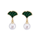simple pearl ginkgo green leaves earrings fashion alloy earringspicture10