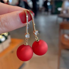 fashion pearl earrings simple C-shaped alloy drop earrings