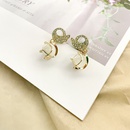 fashion full of diamonds white pearl tassel alloy earringspicture8