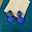 fashion Klein blue square diamond alloy earringspicture11