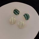 Fashion autumn and winter new green geometric irregular retro oval alloy  earringspicture8