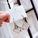 Simple fashionable letter D shell womens geometric alloy earringspicture8