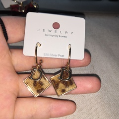 Simple fashionable letter D shell women's geometric alloy earrings