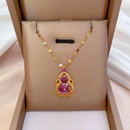 fashion contrast color gourd microencrusted zircon necklace wholesalepicture8