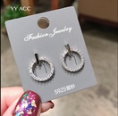 exquisite simple full diamond round small circle alloy earrings femalepicture5