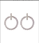 exquisite simple full diamond round small circle alloy earrings femalepicture7