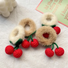 Autumn and winter new cherry hair ring autumn and winter plush ponytail hair rope