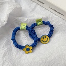 Klein blue hair ring cute flower ponytail Korean smiley head ropepicture5