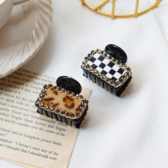 Korean checkerboard rhinestone grasping clip fashion leopard hair clip