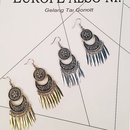 ethnic retro coin tassel geometric contrast color earrings wholesalepicture6