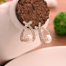 Fashion cross full diamond pearl stud alloy earrings wholesalepicture7