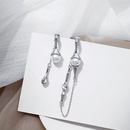 fashion inlaid pearl asymmetrical long tassel drop earrings wholesalepicture8