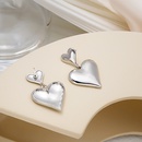simple plain threedimensional mirror heart alloy drop earrings wholesalepicture10