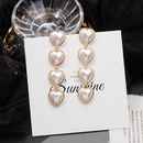 fashion long heart shaped full pearl alloy drop earrings wholesalepicture8